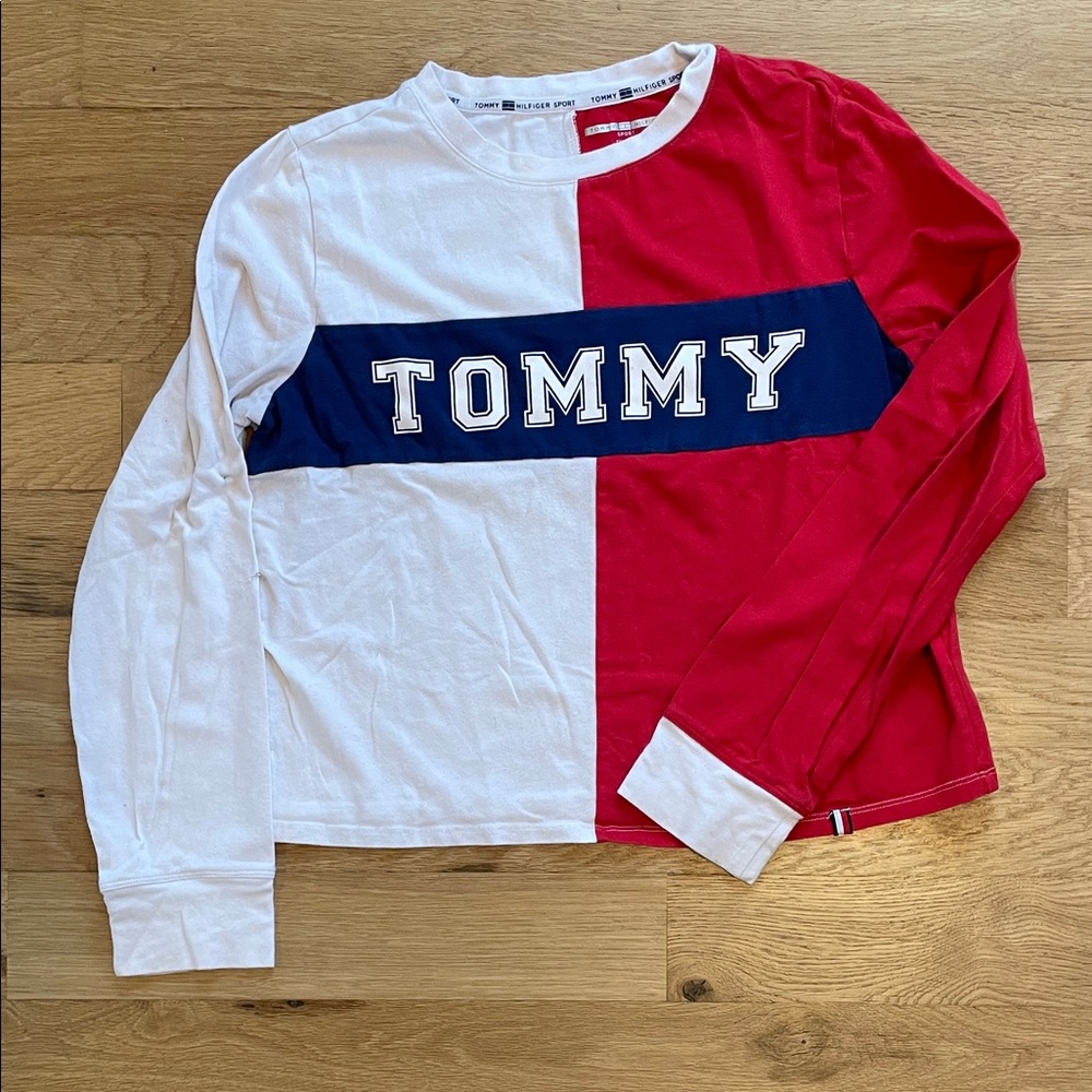 Tommy Hilfiger Red, White, and Blue Long Sleeve Tee